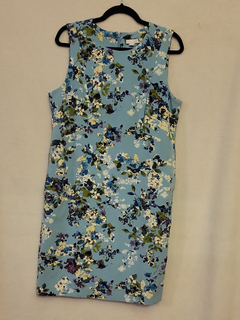 J. Jill Light Blue Floral Sleeveless Sheath Dress